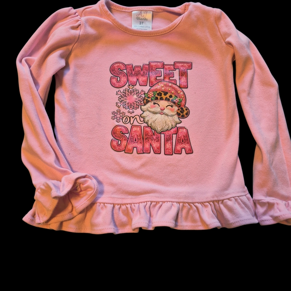 ⭐️⭐️5/$15 Sweet Santa Pink Kids Top
